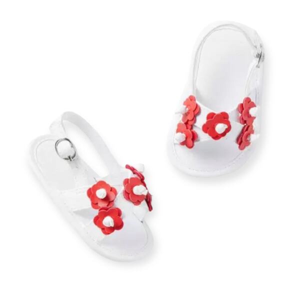 Janie and Jack NWT Baby Flower Cross Strap Sandal. Soft Sole. 18-24 Months - Picture 2 of 2